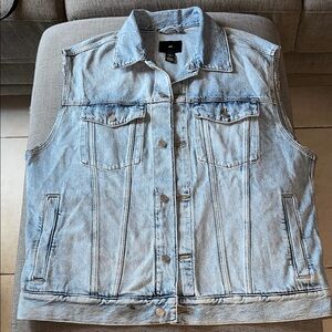 H&M Washed Blue Denim Vest